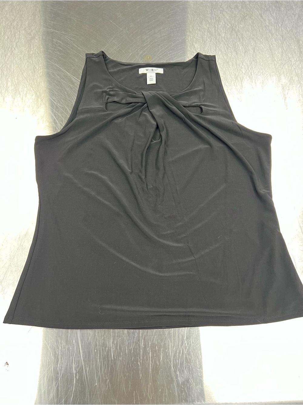 White House Black Market Black Twist-Front Sleeveless Tank Women’s XL